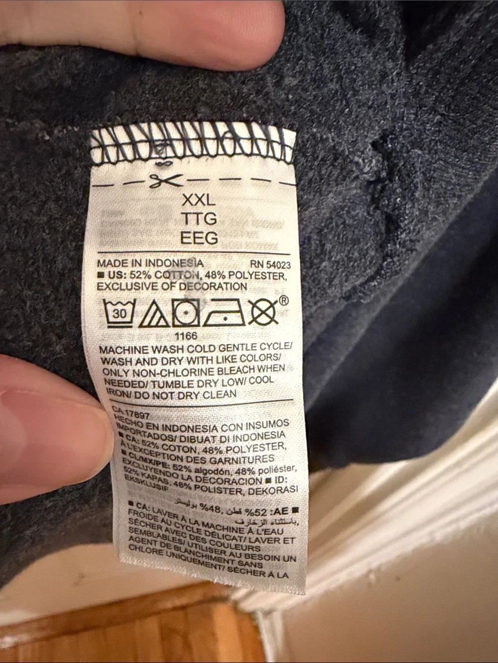 Old Navy Charcoal Sweatshirt with Multicolor Chenille HELLO!